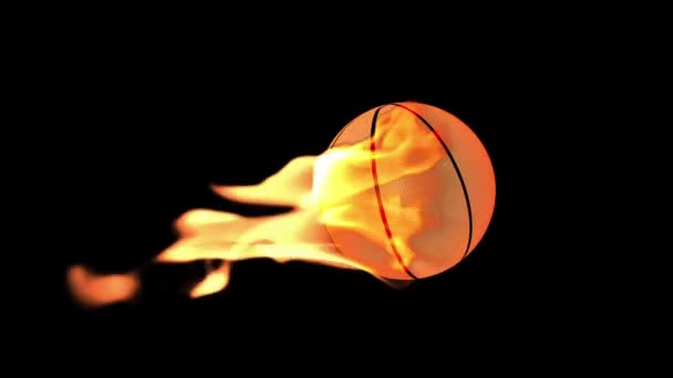 Basketbal in fiamme con alfa — Video Stock