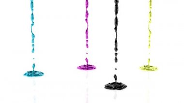 CMYK boya splash beyaz karşı
