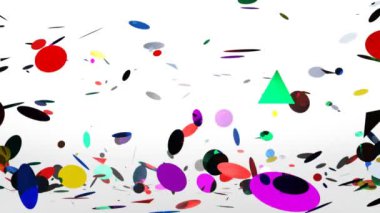 Colorful confetti falling,isolated on white