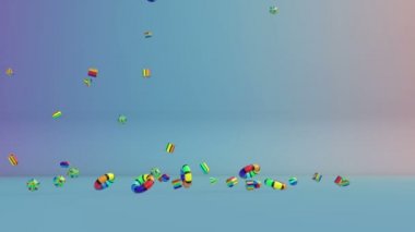 renkli geometrik nesneleri düşen, Alfa