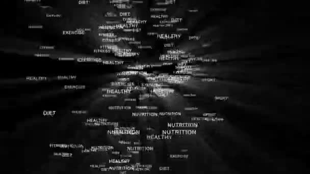 Cuvinte nutritive care formează silueta de funcționare — Videoclip de stoc