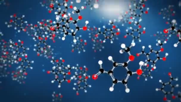Kimya atom karşı koyu mavi — Stok video