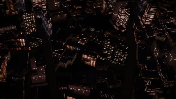 Місто нічний політ — стокове відео