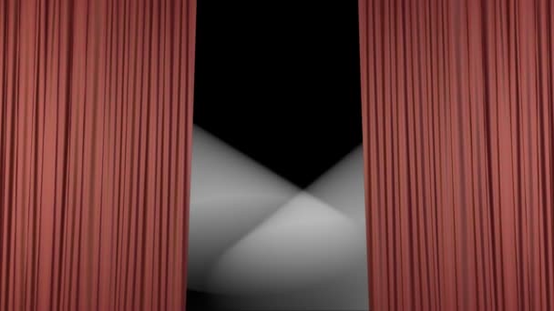 窗帘展示舞台反射器和关闭无缝循环 — 图库视频影像
