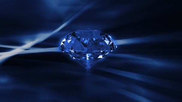 Diamant roterende tegen abstracte achtergrond, naadloze loops — Stockvideo