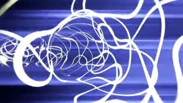 Δυναμική λευκά φώτα σήραγγας με μπλε ακτίνες — Αρχείο Βίντεο