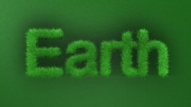 hızlandırılmış çim büyüme dünya metin, alfa kanalı dahil şekillendirme