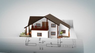 mavi baskı rgb alpha ile beyaz ev