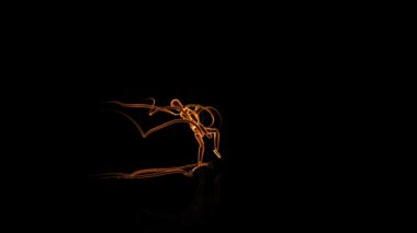 demir manken kung fu ışık darbeleri, alfa kanalı ile