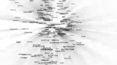 Beyaz siluet çalışmasını oluşturan karşı beslenme kelimeler