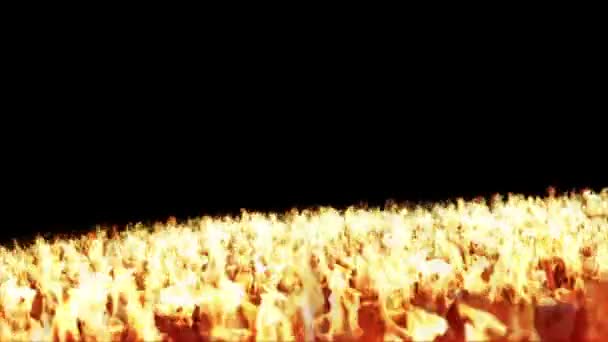 Fogo, chamas, andar queima, câmera fly — Vídeo de Stock