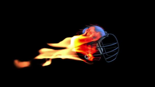 Futbol-kask ile Alfa yangın — Stok video