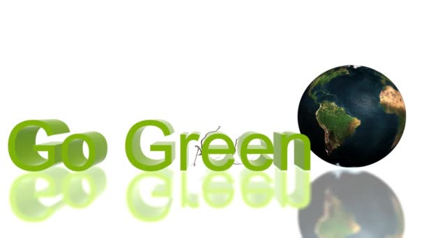 Vai testo verde con terra di rotolamento ed edera, concetto ambientale in crescita — Video Stock