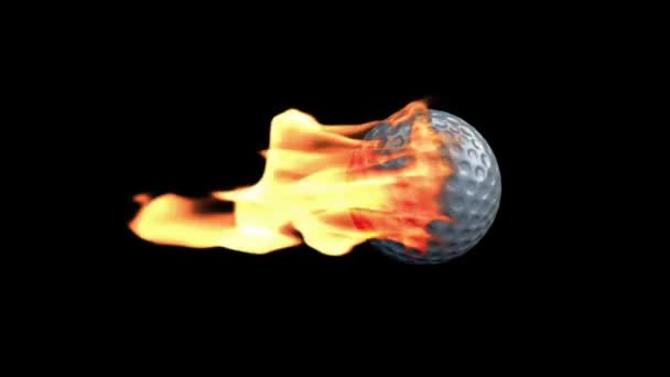 GolfBall on Fire — Stock Video
