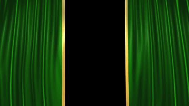 Green Theatre Velvet Curtains — Stok video