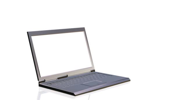 Laptop met blanco scherm — Stockvideo