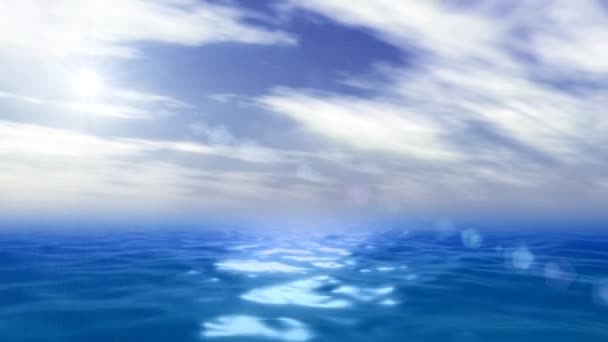 Океан и небо анимация — стоковое видео