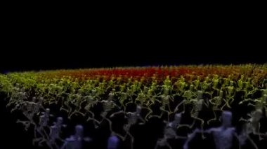 robot renkli kalabalık çalışan, dahil alfa test