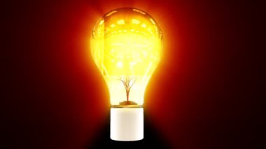 yanıp sönen renkli ampul içinde büyüyen ağacı