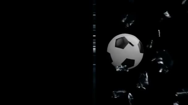 Soccer Ball breaking glass, — Stock Video