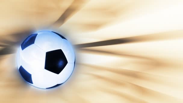 Pallone da calcio rotante su sfondo chiaro, ciclo — Video Stock