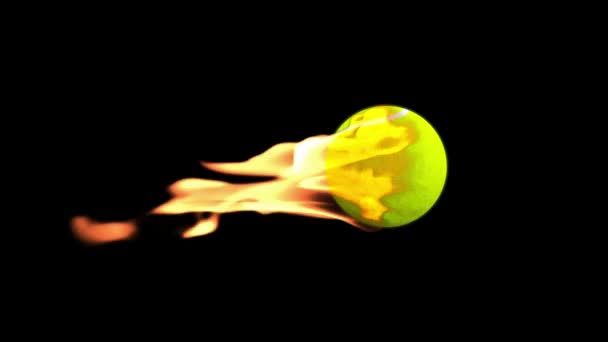 Тенісний м'яч на Fireqa — стокове відео