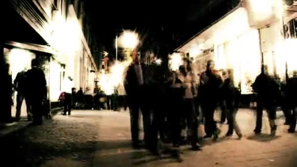 Hızlandırılmış gece hayatı şehir sokak — Stok video