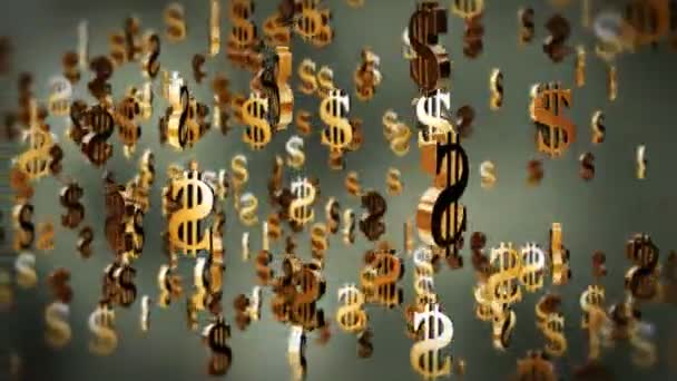 Uns Dollar Währungssymbol fliegen — Stockvideo