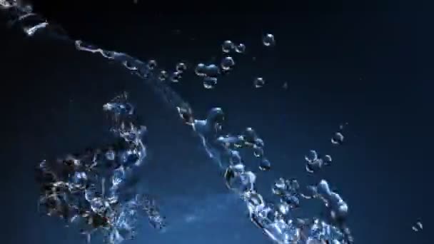 Liquid splashing against dark blue gradient BG,Alpha included — Stok Video
