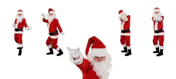 Santa claus poserar mot vit med urklippsbana — Stockfoto