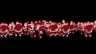 Noel Baba kalabalık dans, Noel partisi merry christmas şekli, siyah karşı