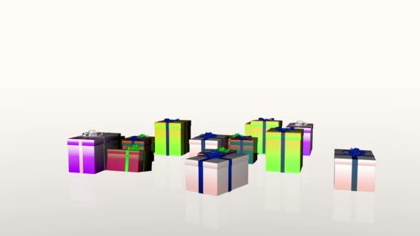 神奇地堆放礼品盒，alpha 通道 — 图库视频影像