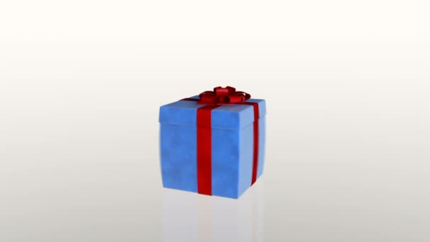 Gift Box Jiggling To Release A Virtual Product — Stock Video