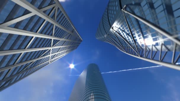 Edifícios corporativos e nuvens timelapse — Vídeo de Stock