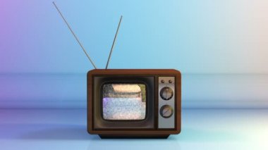 Vintage tv withstatic gürültü test ekranda