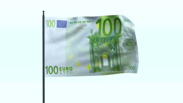 Euro flaga macha, bezszwowe pętli, alfa — Wideo stockowe
