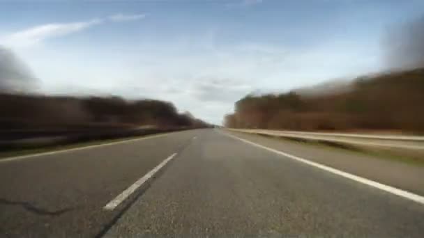 Driving on highway across Czech Republic, timelapse — Stock Video