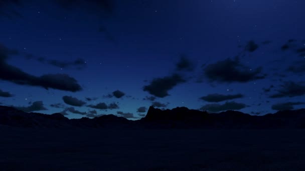 Berglandschap 's nachts, timelapse wolken — Stockvideo