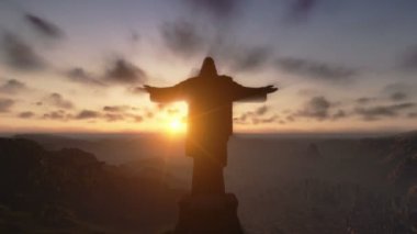 İsa redemeer gün batımında, rio de janeiro