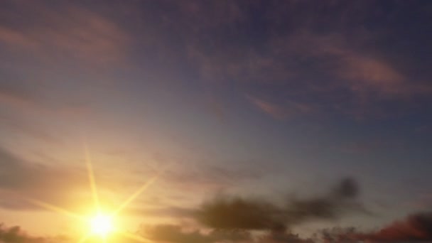 Über Wolken, Zeit verfallen sunset — Stockvideo