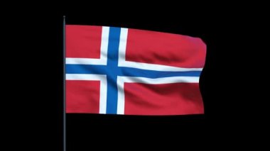 Norveç bayrağı sallayarak, kesintisiz döngü