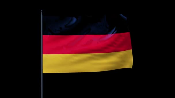 Almanya bayrağı sallayarak, kesintisiz döngü — Stok video