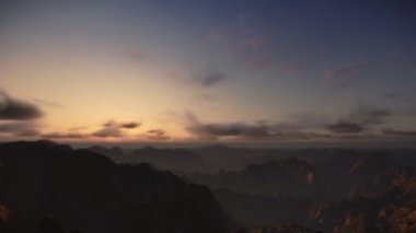 günbatımı zaman atlamalı dağlar tepeler üzerinde