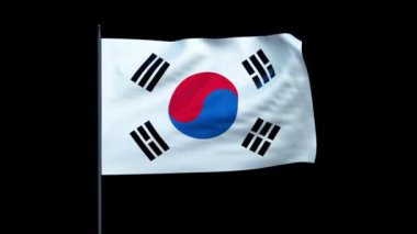Güney Kore bayrağı sallayarak, kesintisiz loop, Alfa