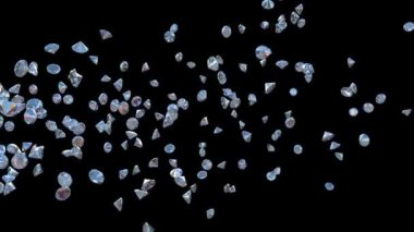 karşı siyah elmas uçan parçacıklar