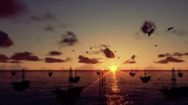 Brachiosaurus timelapse bulutlar, sorunsuz döngü karşı