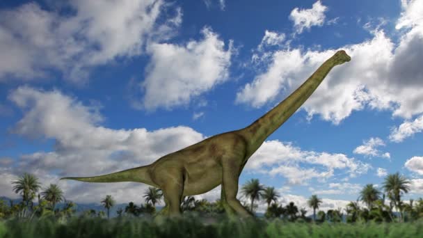 Brachiosaurus cyklu chůze, bezešvé smyčka — Stock video