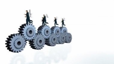 metal Dişliler ve beyaz karşı lideri metin ile çalışan businessmans