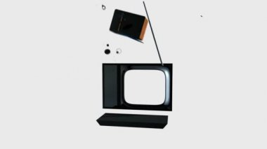eski tv beyaz karşı yeni bir tv dönüşüm