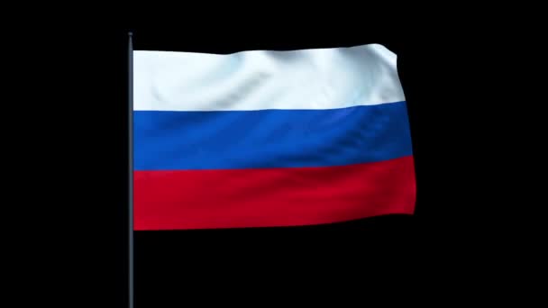 Federação Russa bandeira ondulação, sem costura loop, alfa — Vídeo de Stock